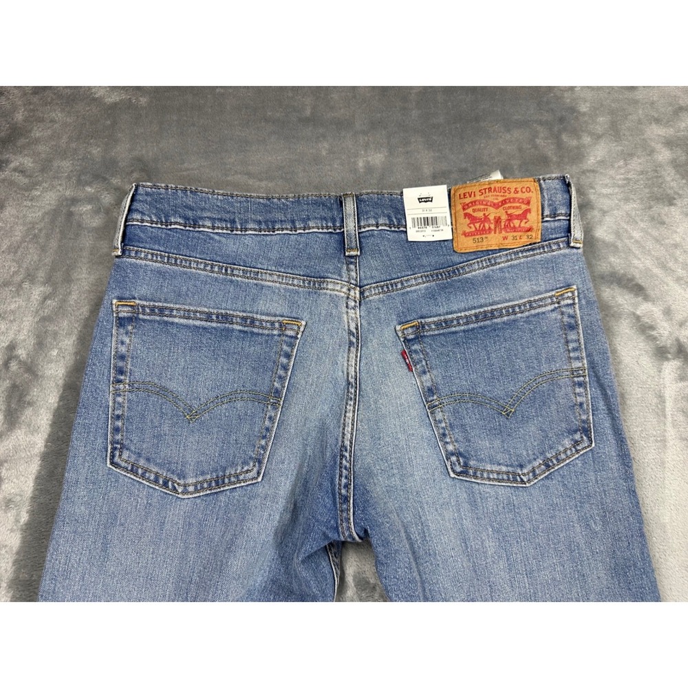 Levis 513 Slim Straight Jeans Mens 31x32 Blue Flex Stretch 08513-0933 NWT - Picture 10 of 11